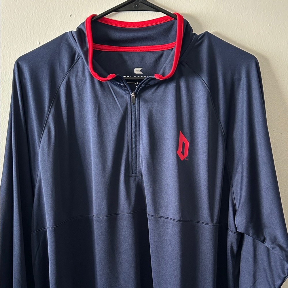 Duquesne Athletic Navy and Red Quarter Zip